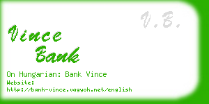 vince bank business card
